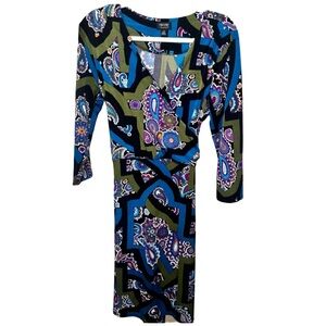 Multicolor Paisley Long Sleeve Dress